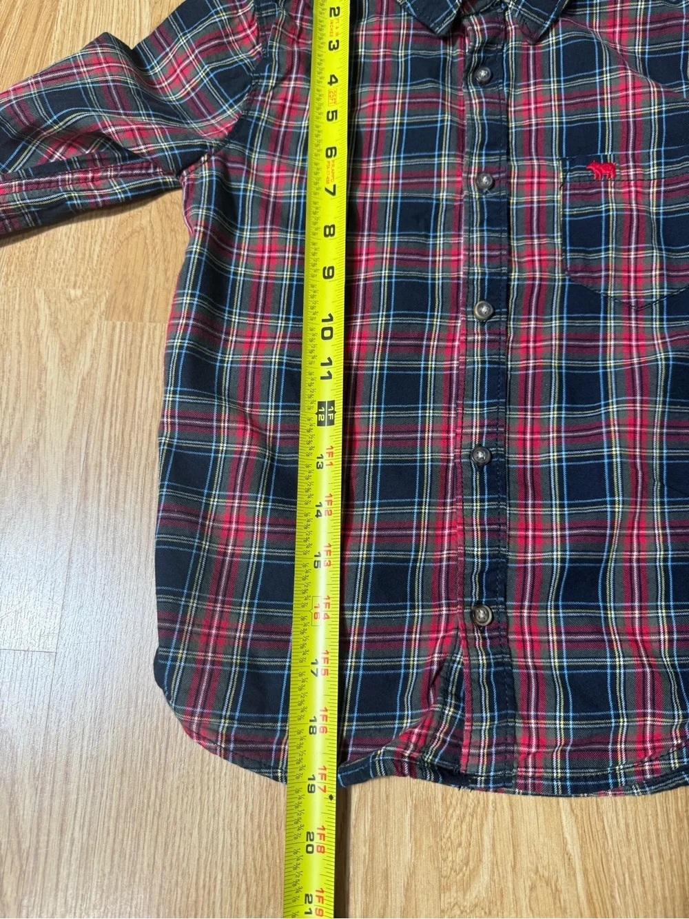 Carter's Boy's Red and Navy Plaid Button-Down Shirt - Size 7
